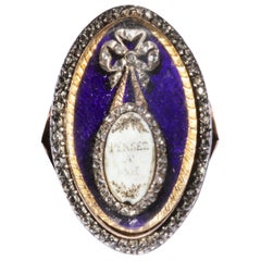 Antique Georgian Sentimental Ring Requests "Pensee A Moi" Think of Me.