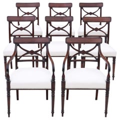 Antique Georgian Set of 8 '6+2' Mahogany Dining Chairs