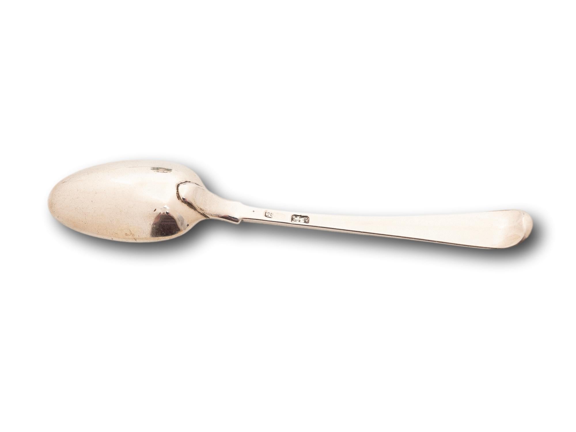 Antique Georgian Shagreen and Silver Tea Spoon Box en vente 2