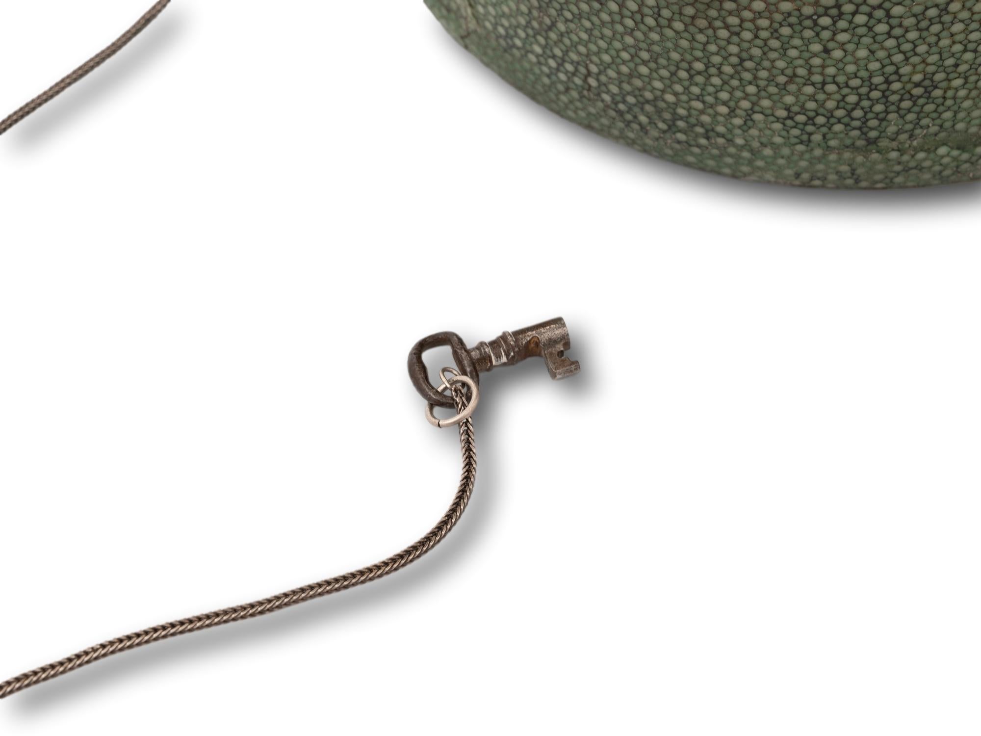 Antique Georgian Shagreen and Silver Tea Spoon Box en vente 5