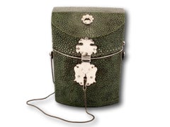 Antique Georgian Shagreen and Silver Tea Spoon Box