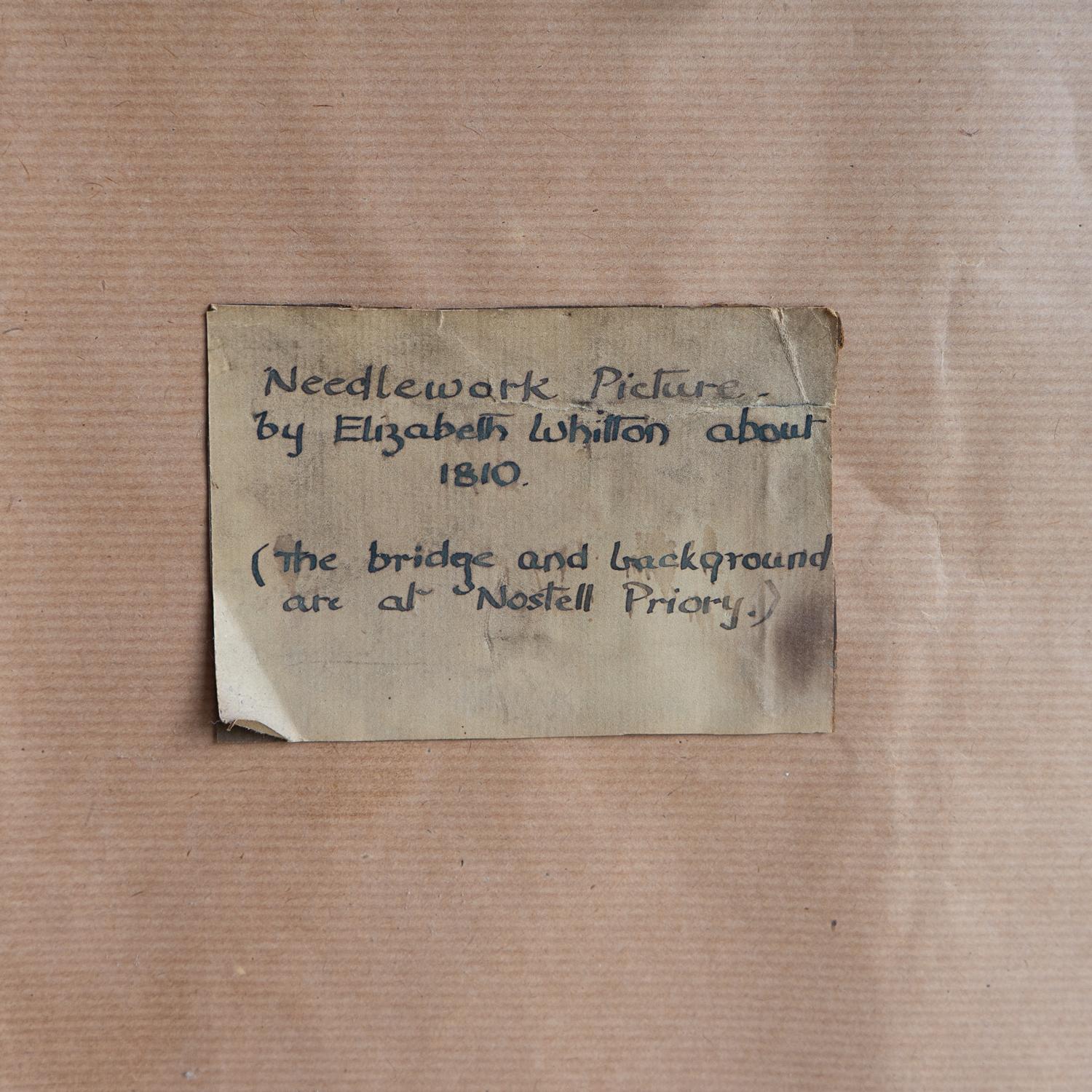 Antiguo bordado georgiano en seda que representa a una mujer con un cordero, Yorkshire en venta 1