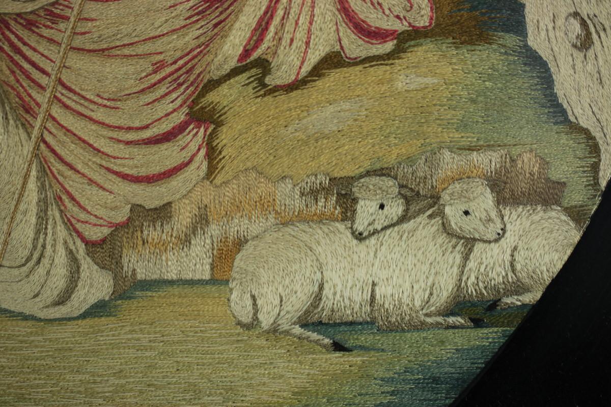 British Antique Georgian Silkwork Embroidery 'Tancred'