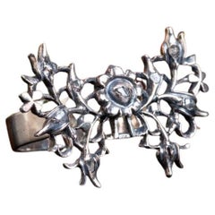 Antique Georgian Silver Antique Conversion Ring, Diamond Flower Conversion Ring