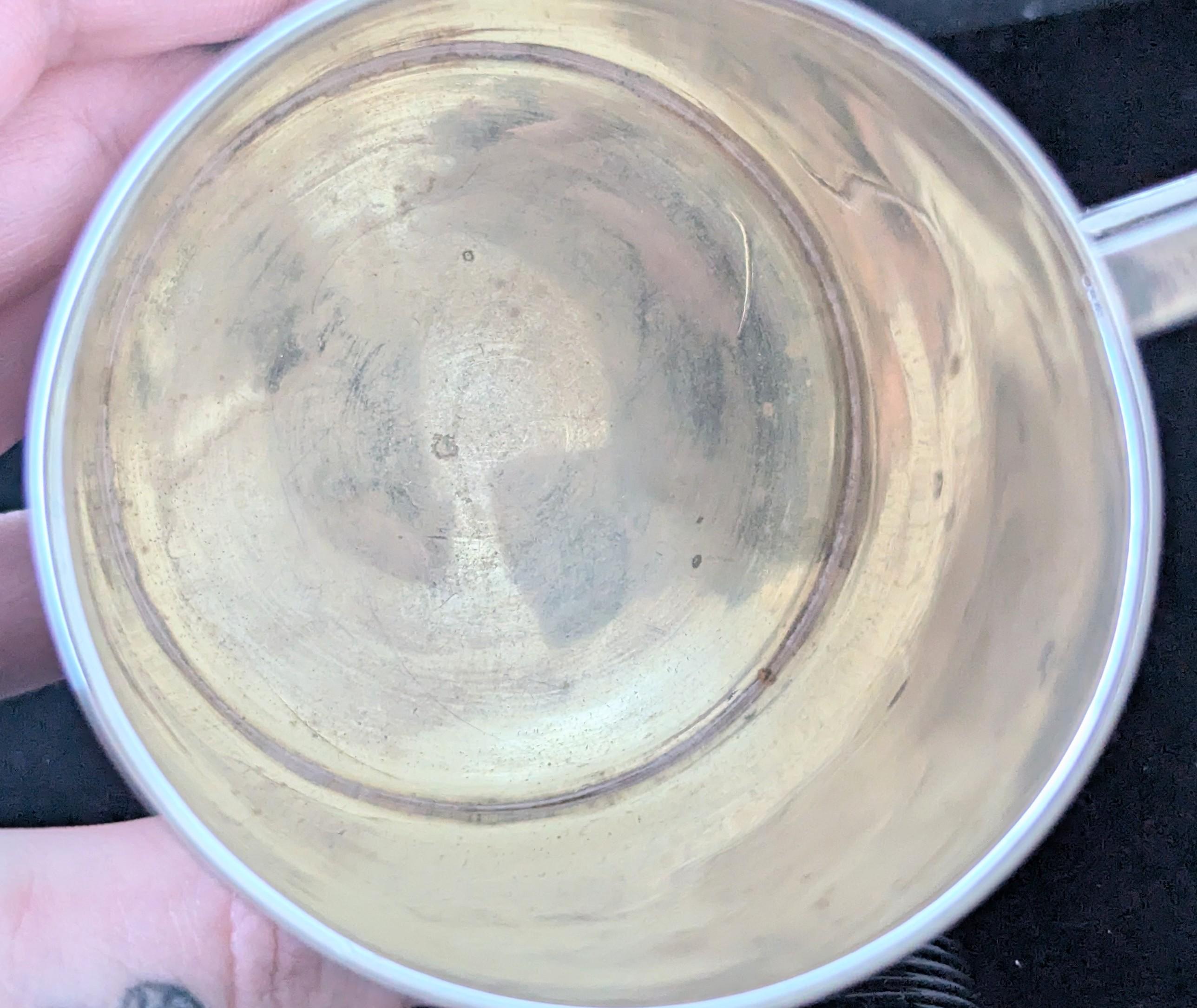 Antico boccale da battesimo in argento georgiano, mezza pinta di birra in vendita 3