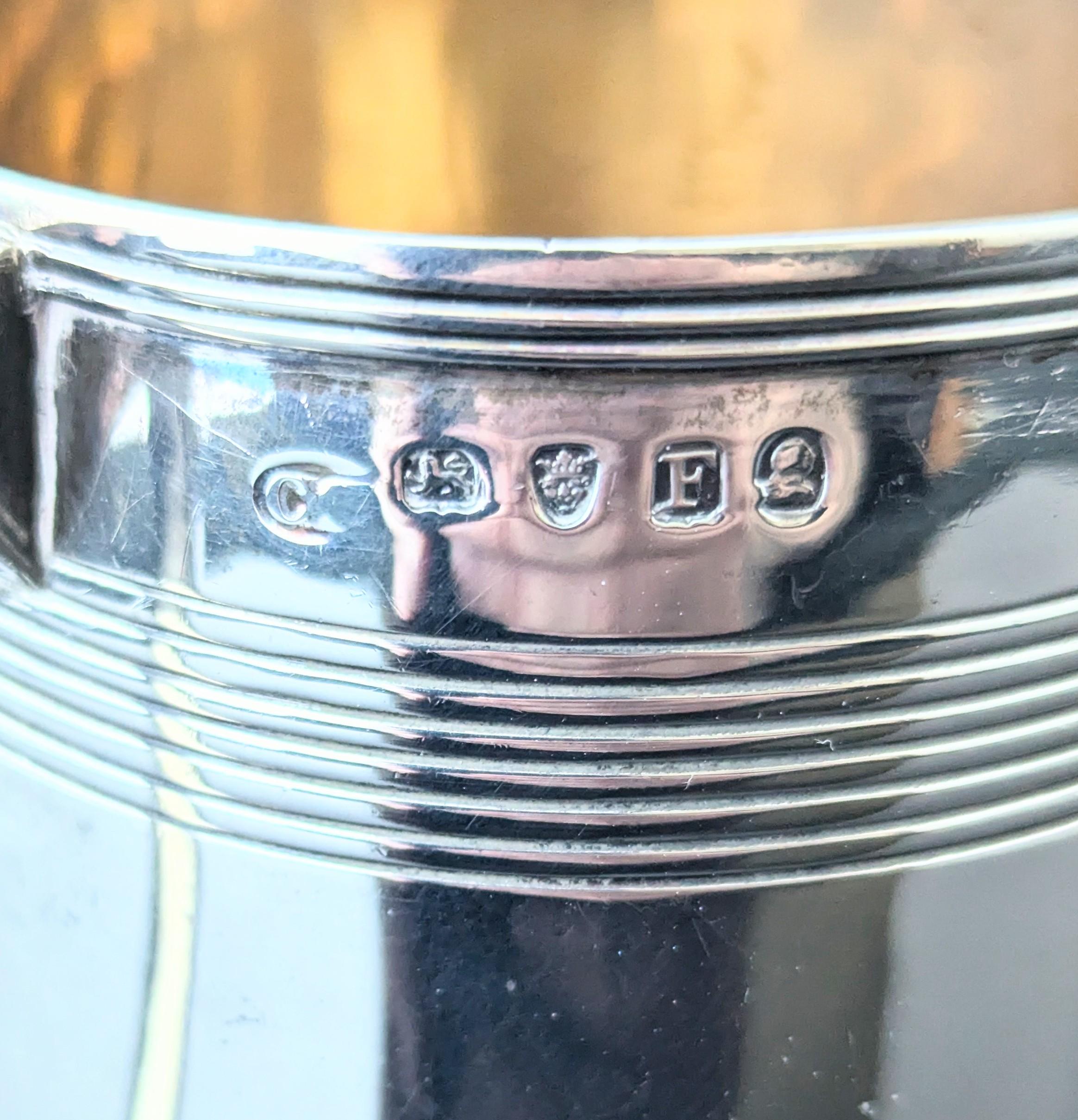 Argento 925 Antico boccale da battesimo in argento georgiano, mezza pinta di birra in vendita