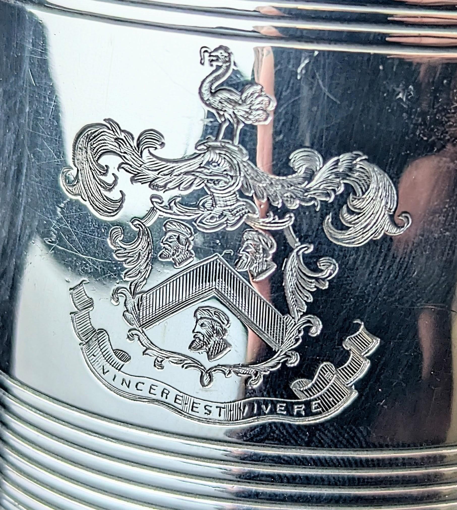 Antico boccale da battesimo in argento georgiano, mezza pinta di birra in vendita 2