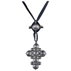 Antique Georgian Silver Cross Necklace