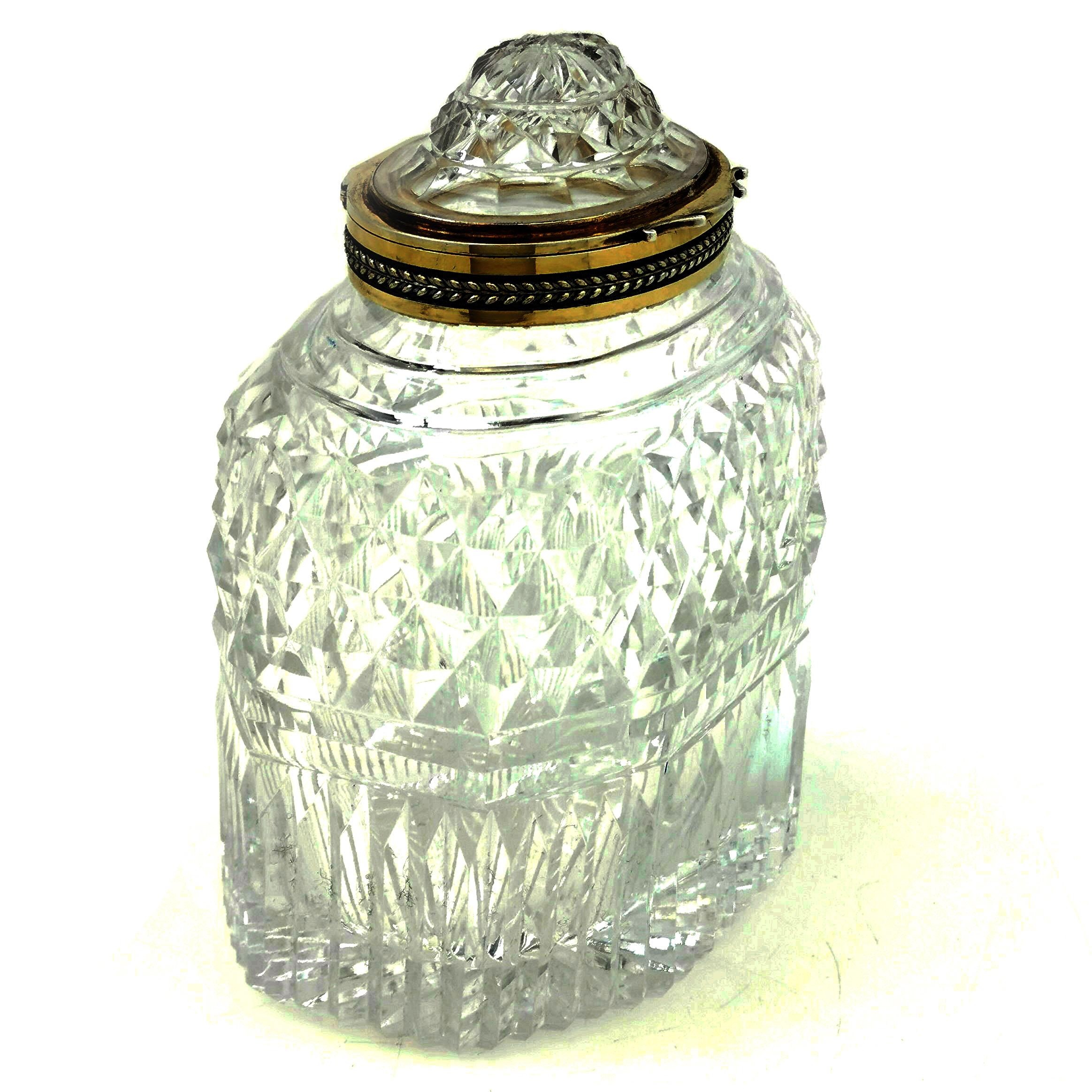 Antique Georgian Silver and Cut Glass Tea Caddy 1803 In Good Condition In London, GB