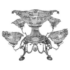 Antique Georgian Silver Epergne Centrepiece 1775 Adams Style