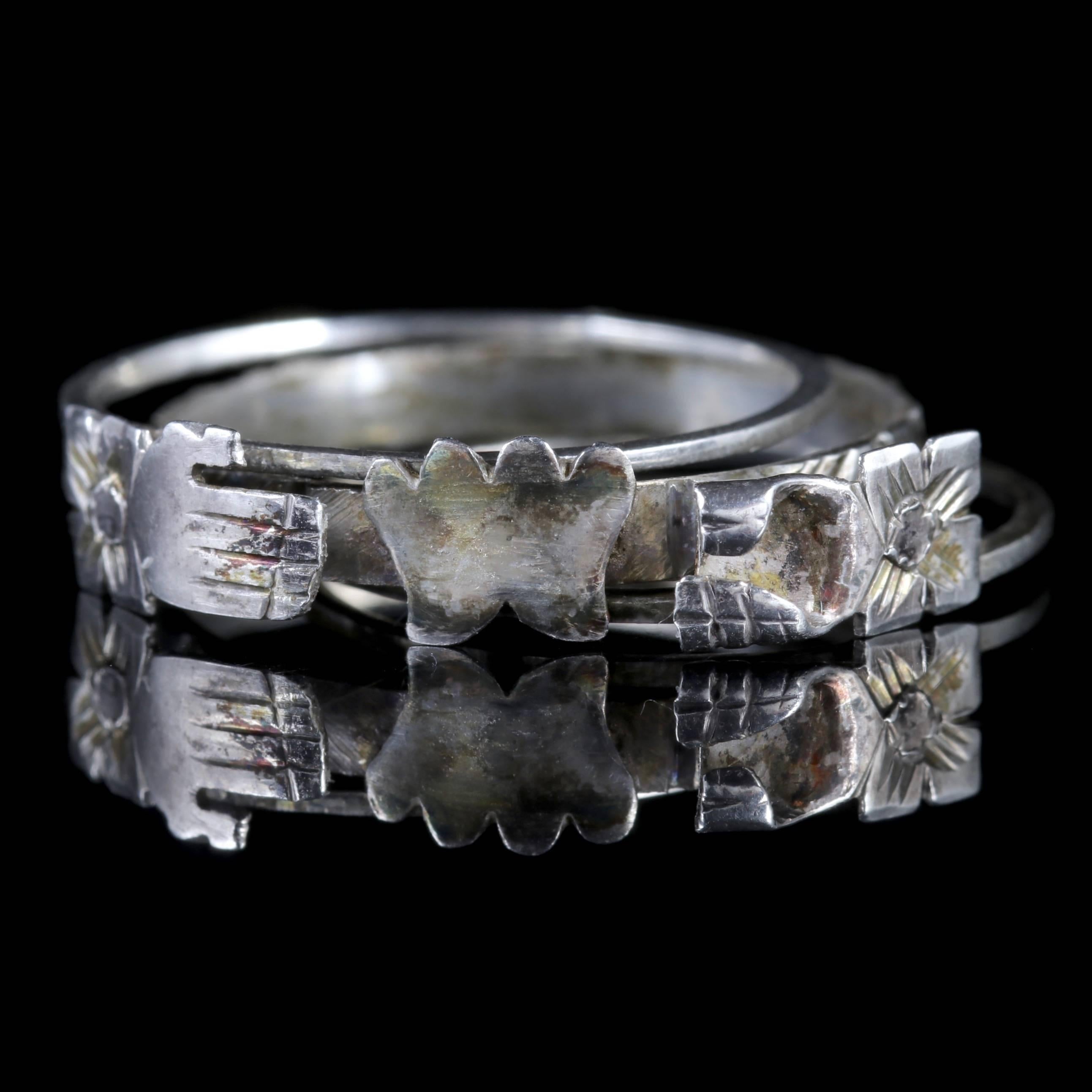 To read more please click continue reading below-

This wonderful rare antique Silver Fede ring is a genuine Georgian piece Circa 1780. 

Due to its age, Georgian jewellery is quite rare, with some pieces almost three hundred years old. This