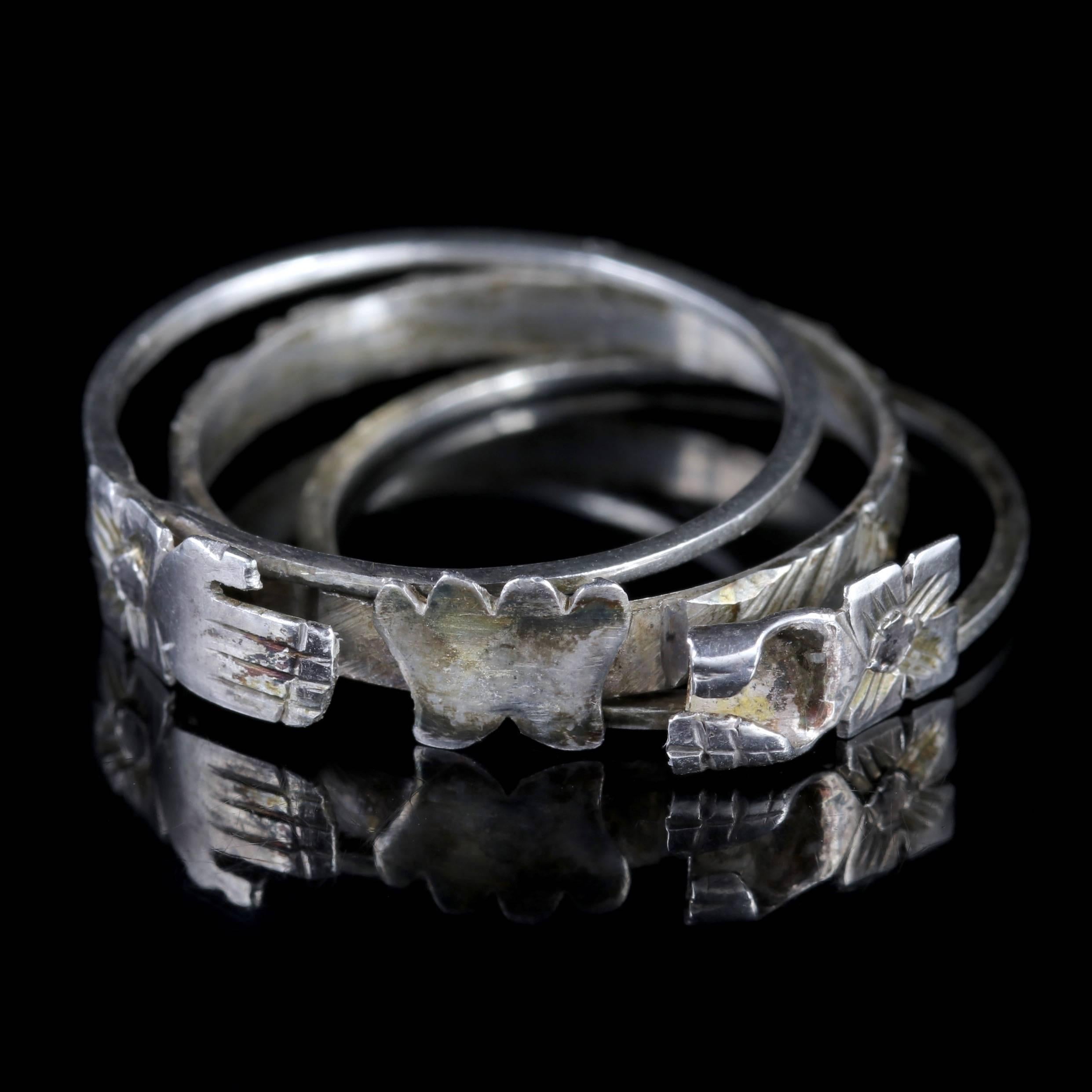 Women's or Men's Antique Georgian Silver Fede Ring