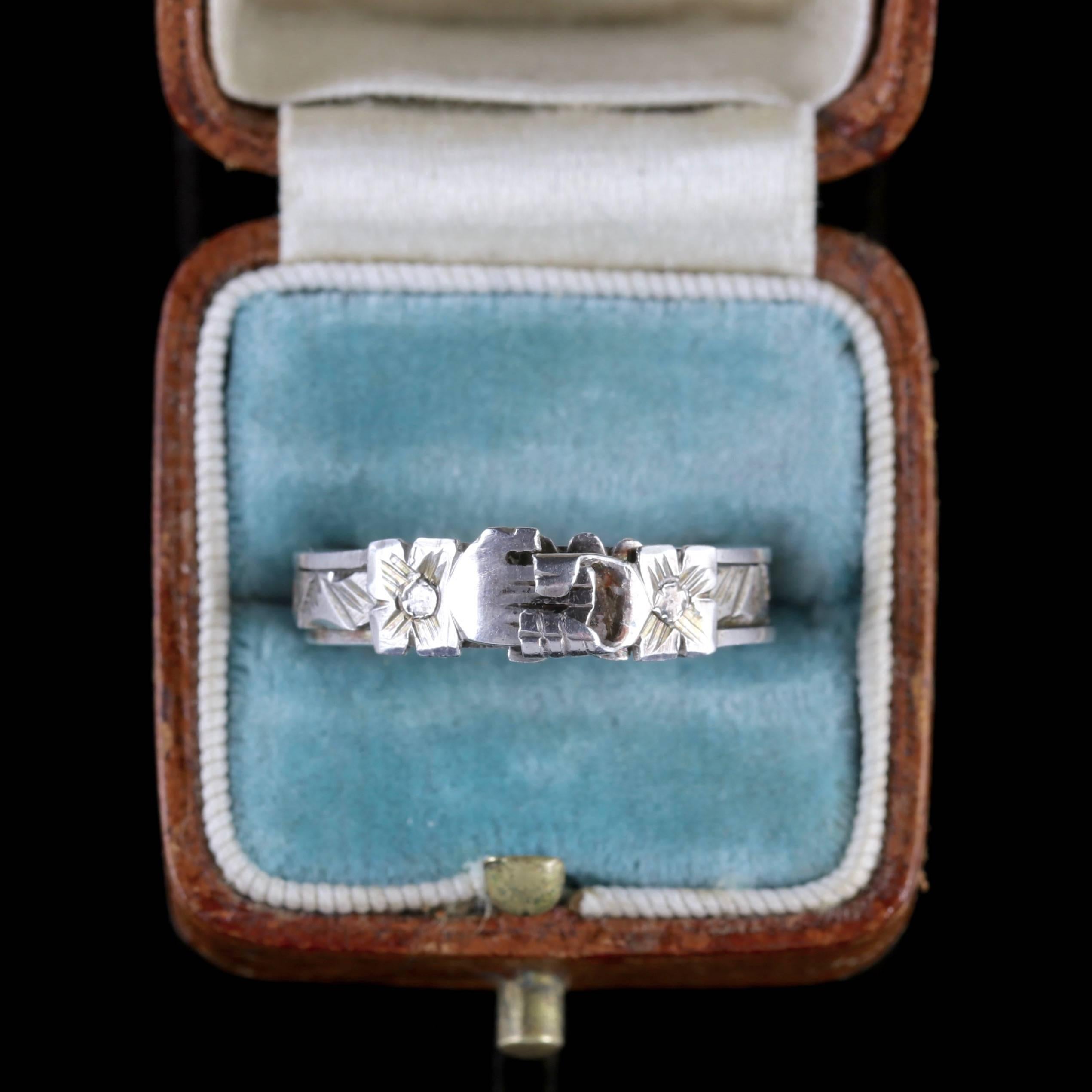 Antique Georgian Silver Fede Ring 2