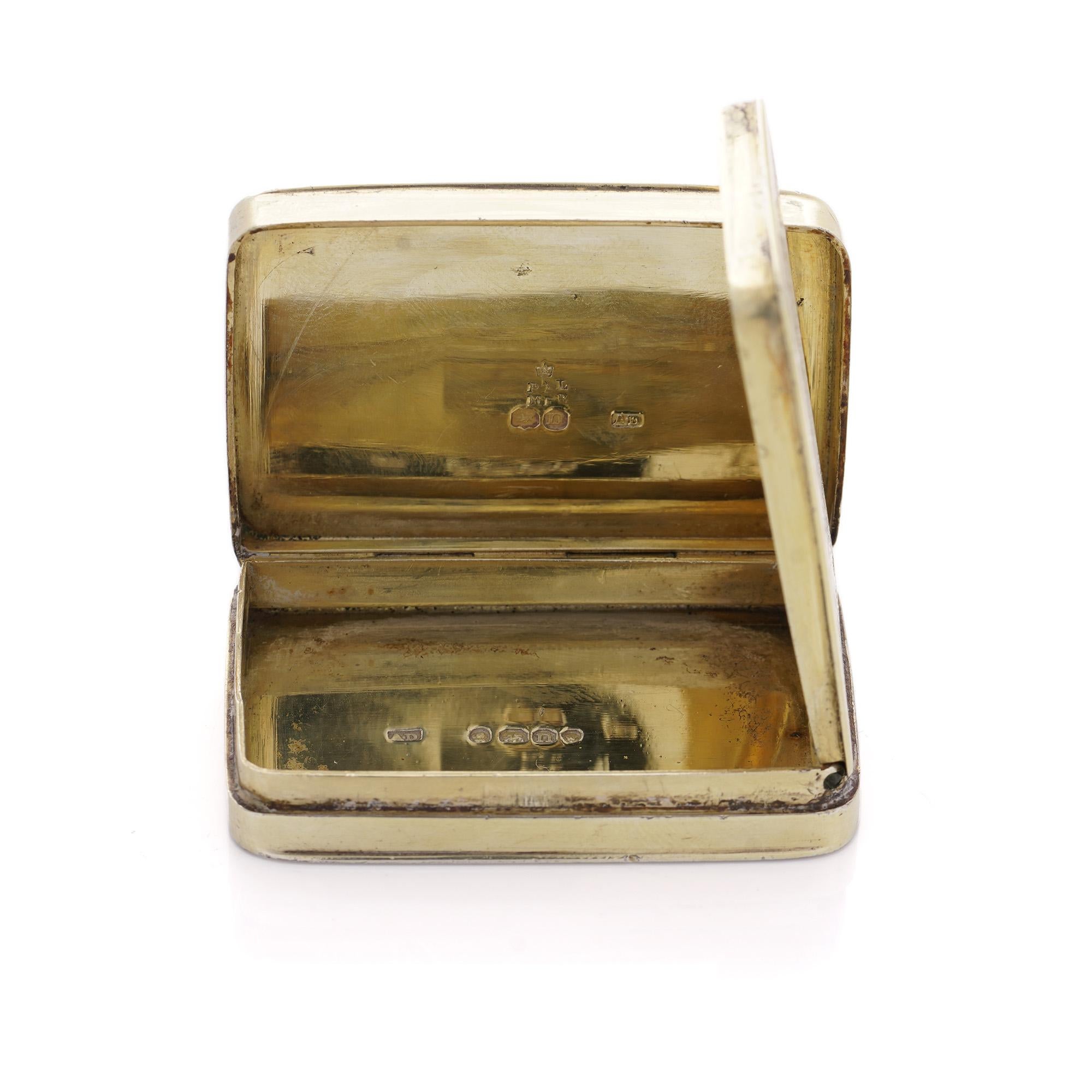 Antique Georgian silver gilt double vinaigrette, London, 1828 In Good Condition For Sale In Braintree, GB