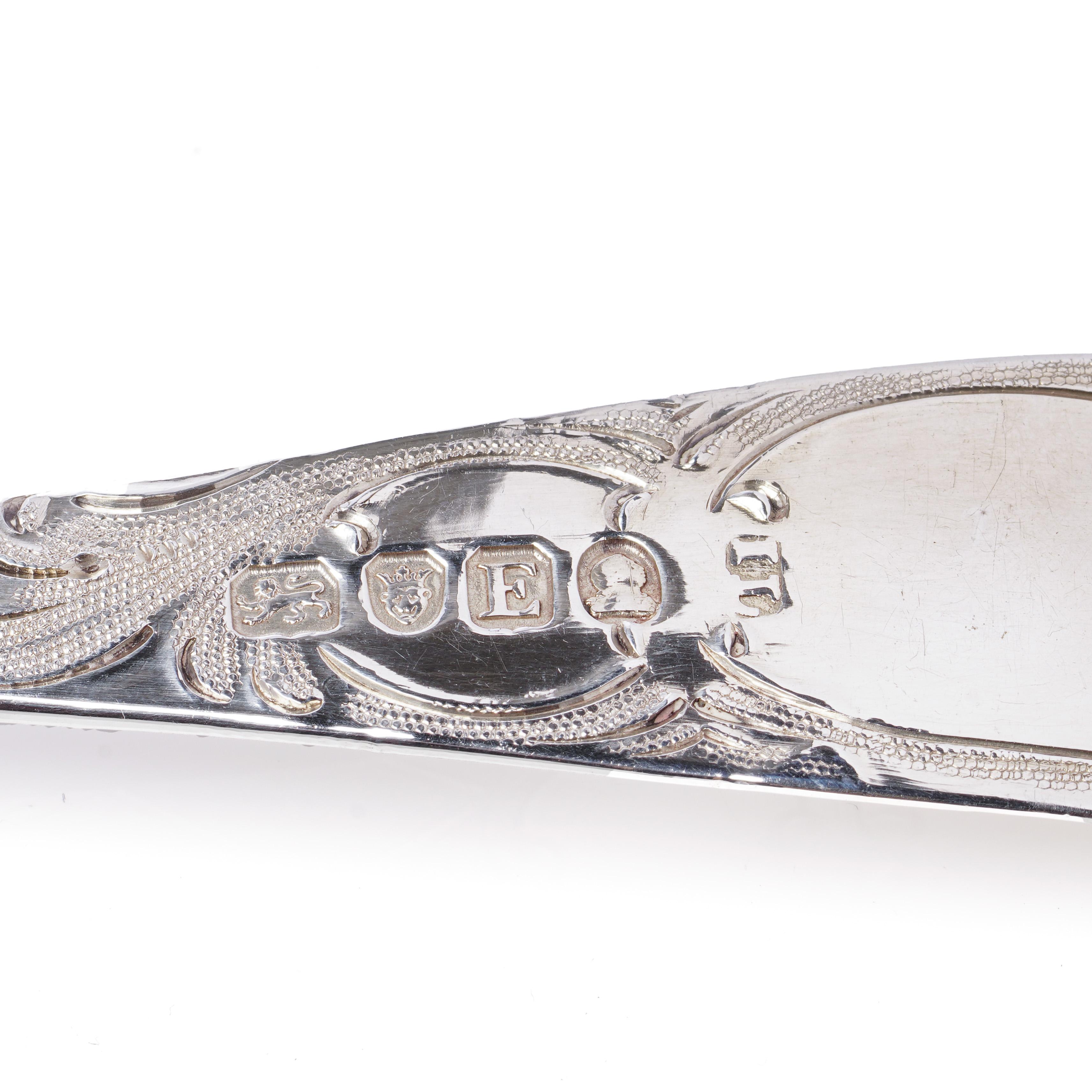 Argento Antico set di cucchiai da frutta in argento dorato georgiano con astuccio originale in vendita