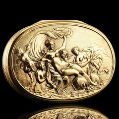 Antique Georgian Silver Gilt Snuff Box Scene of Venus - London 1810.