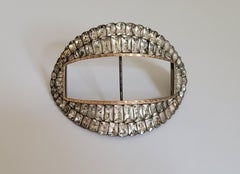 Antique Georgian Silver Gold Paste shoe buckle