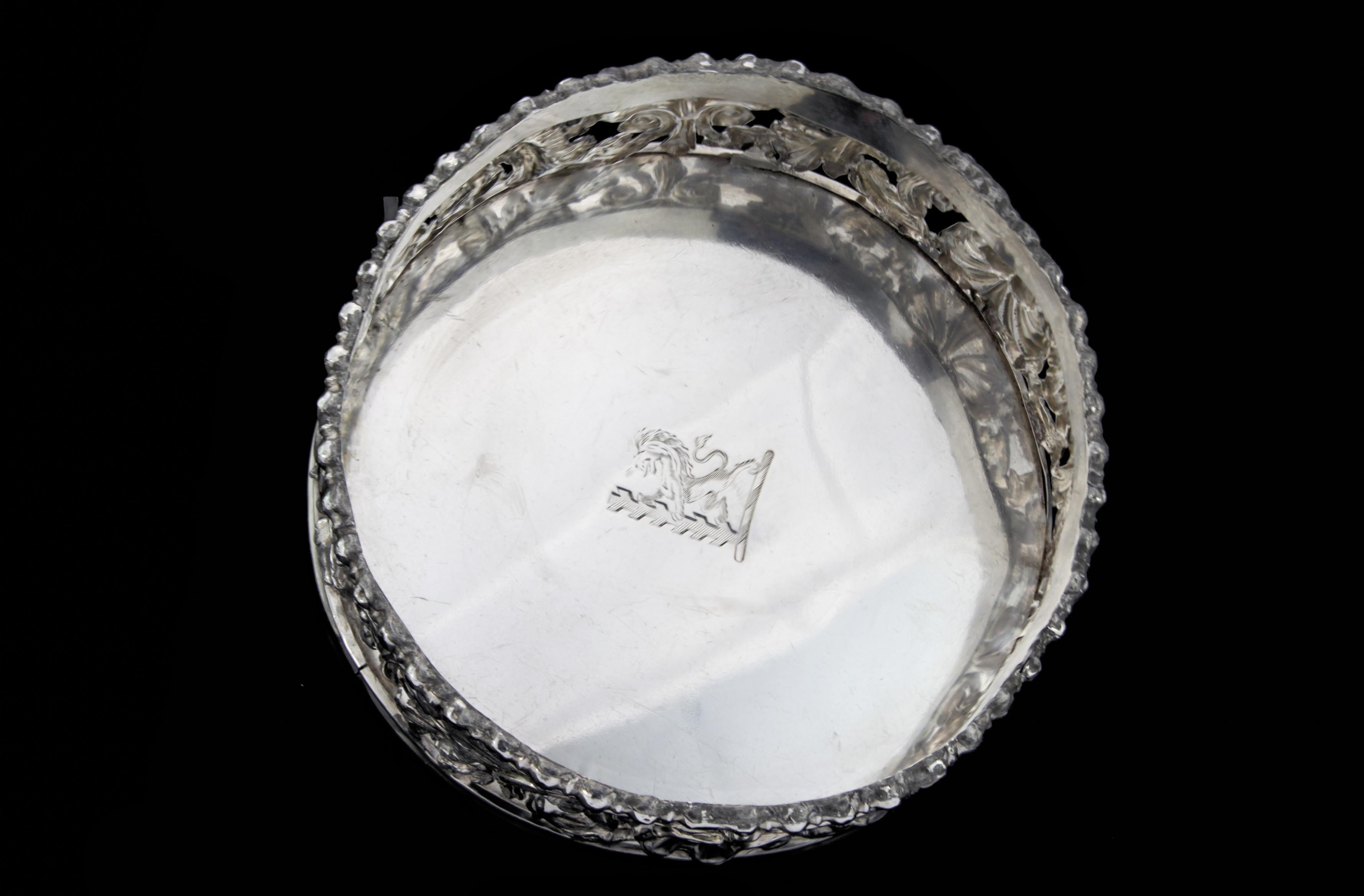 Early 19th Century Antique Georgian Silver Pair of Wine Coasters For Sale