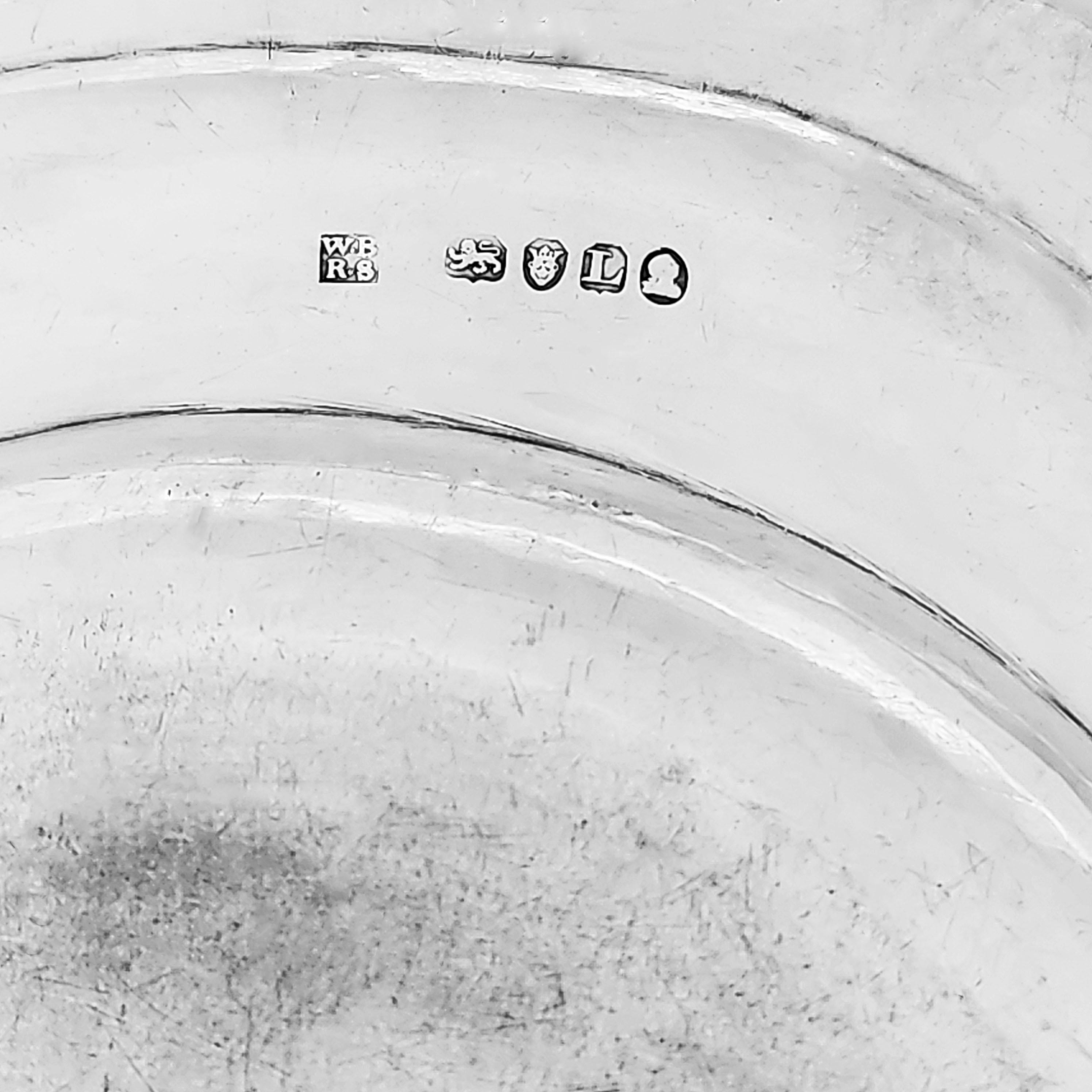 Plato de plata georgiano antiguo Plato de carne 1806 Forma oval Gadroon Georgiano en venta