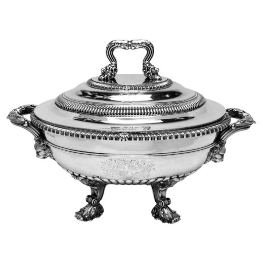 Antique Georgian Silver Soup Tureen Paul Storr London England 1809
