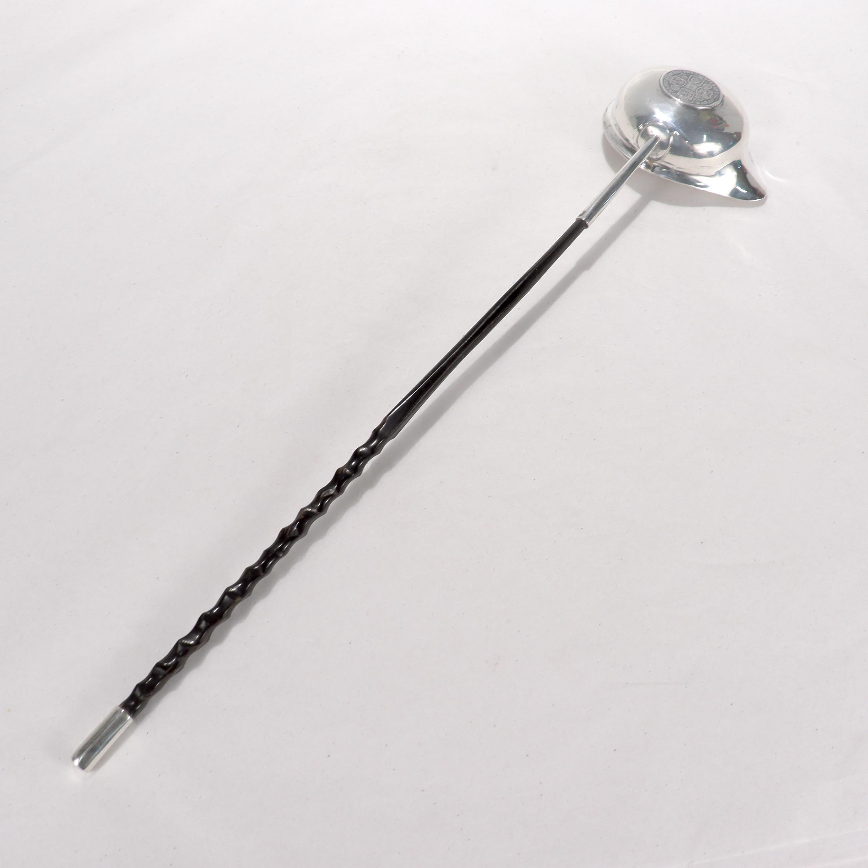 Antique Georgian Silver Toddy Ladle For Sale 3