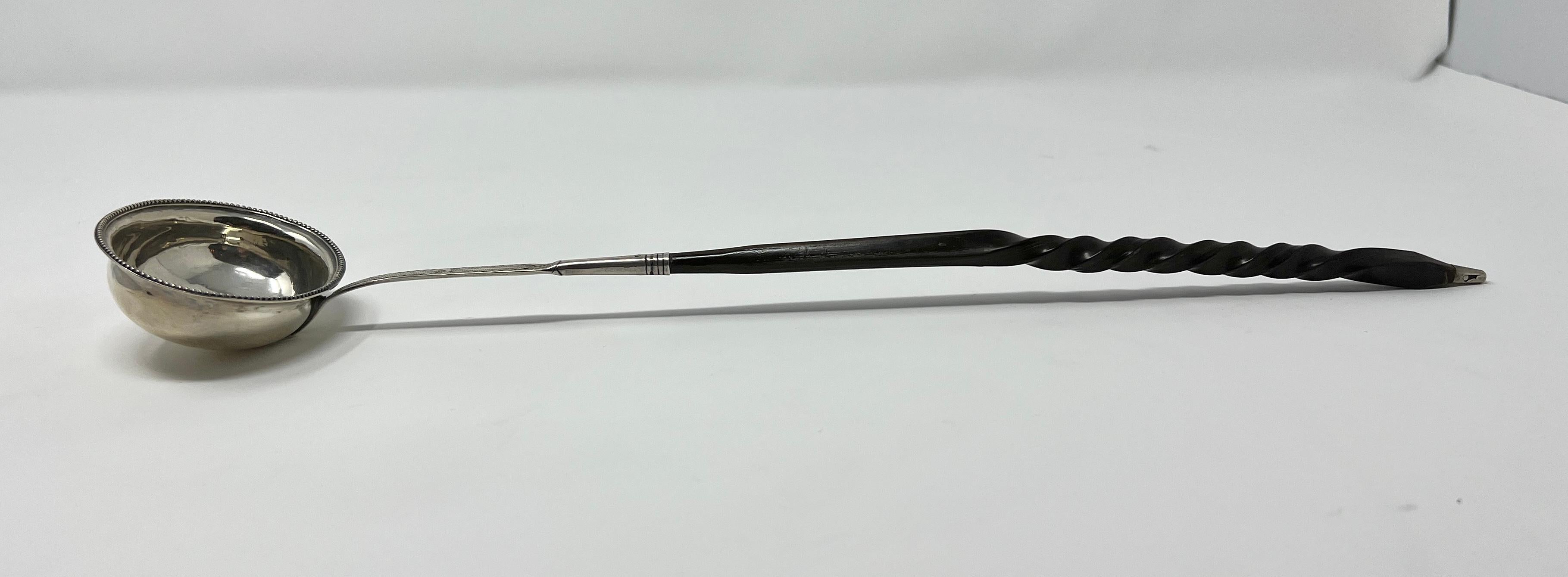 English Antique Georgian Silver Toddy Spoon Hester Bateman Circa 1790  For Sale