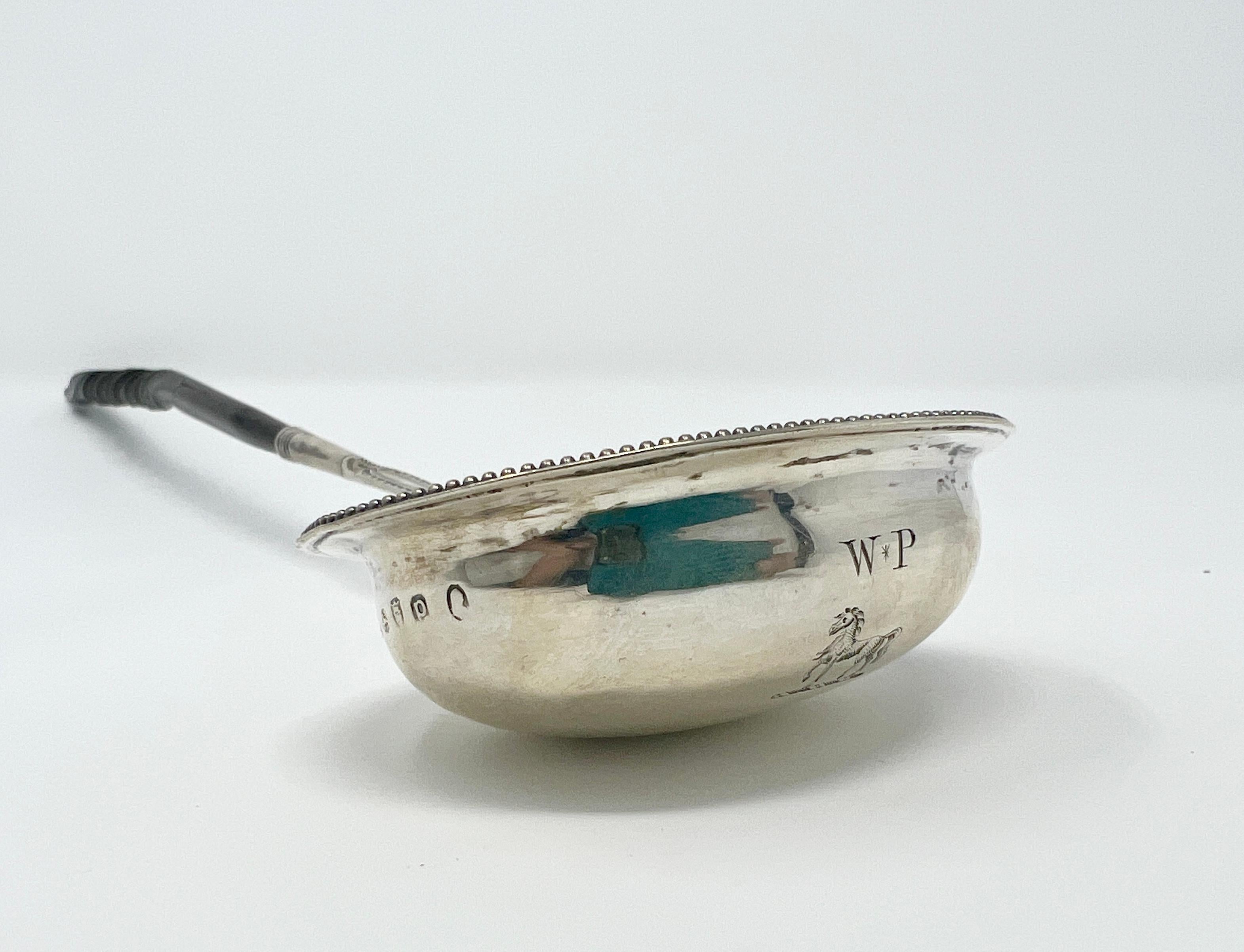 Antique Georgian Silver Toddy Spoon Hester Bateman Circa 1790  For Sale 1