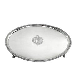 Antique plateau / plateau de service en argent géorgien George III 1788