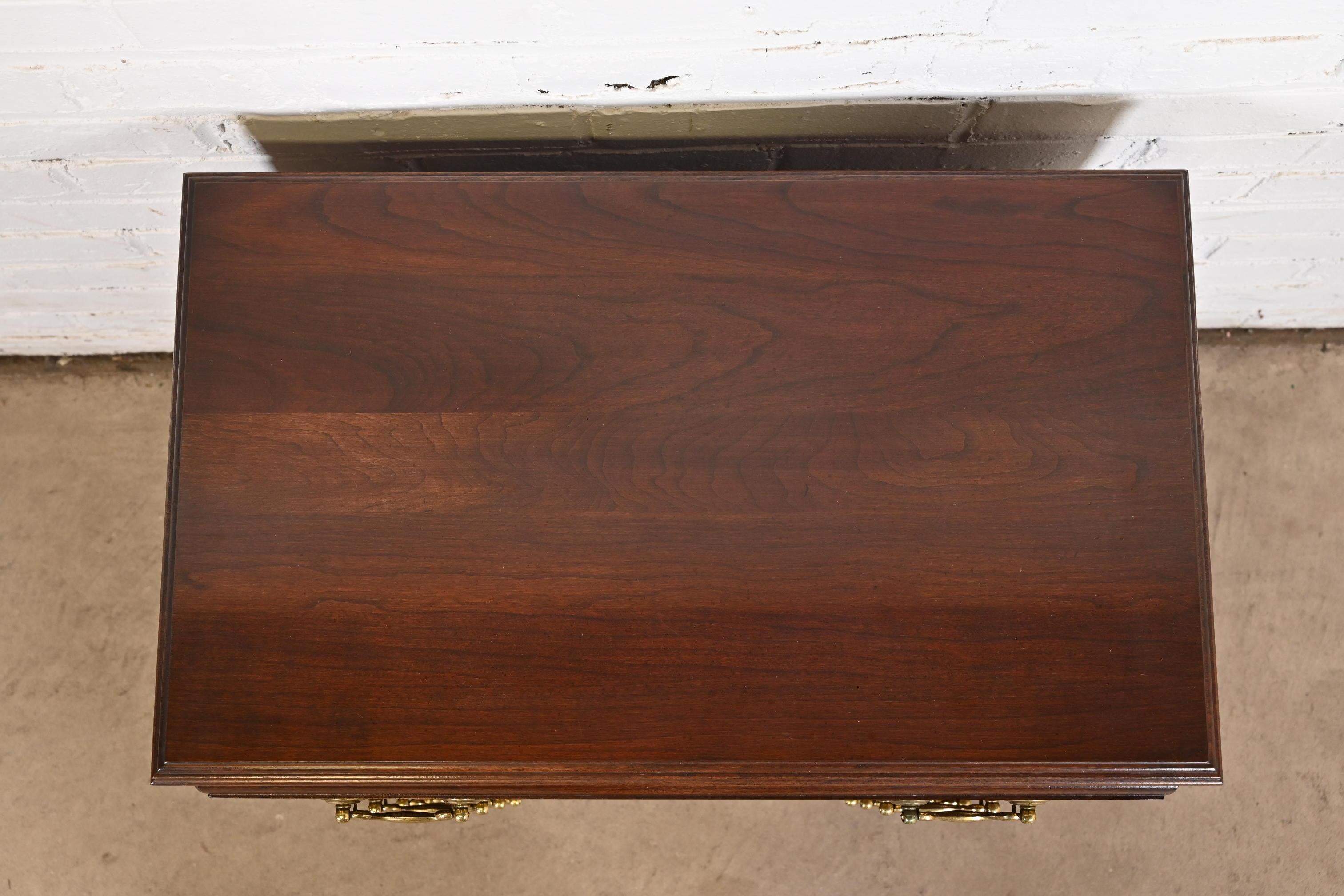 Antique Georgian Solid Cherry Wood Four-Drawer Bedside Chest For Sale 2