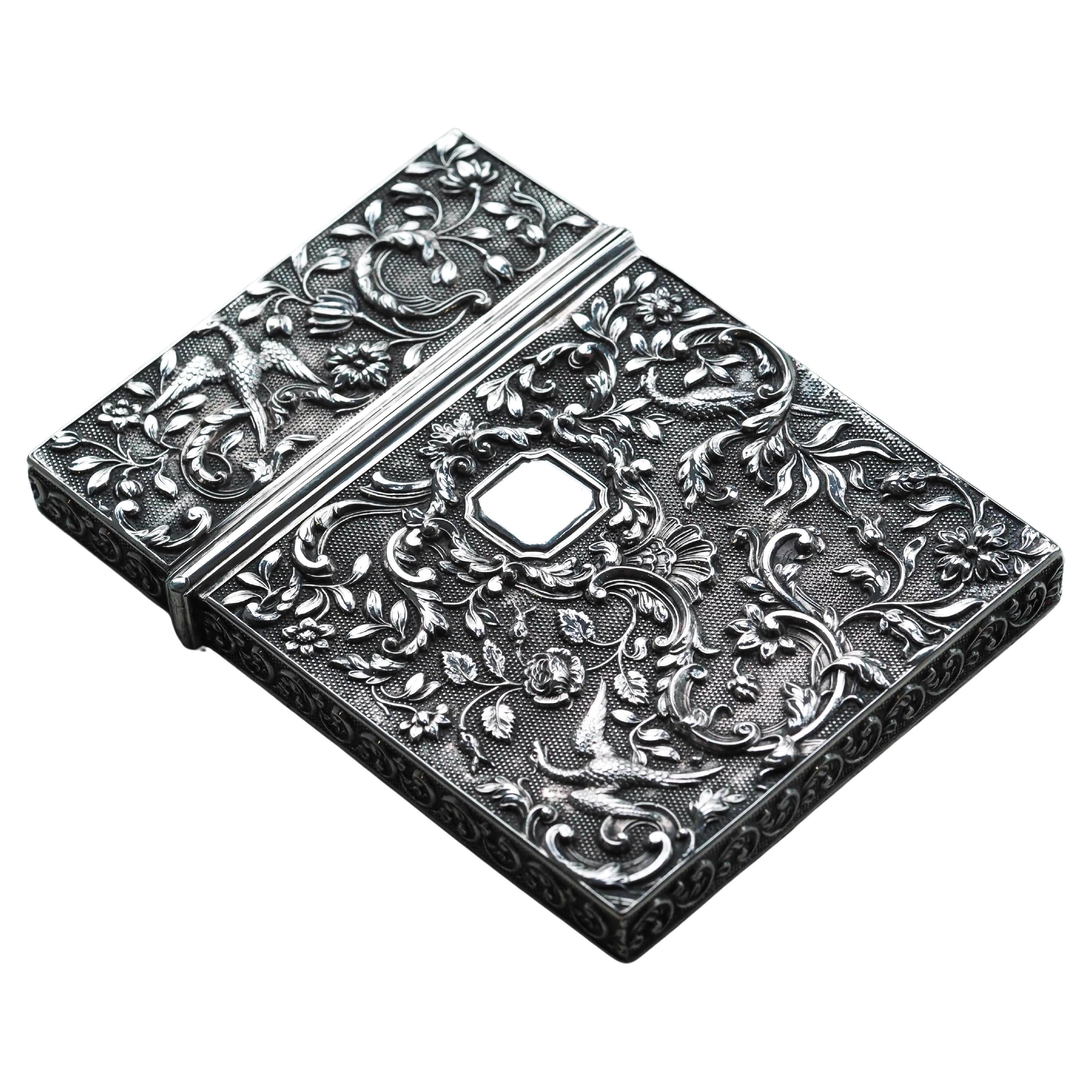 Antique Georgian Solid Silver Card Case - Joseph Willmore 1836