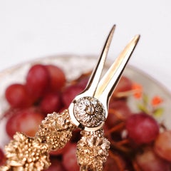 Antique Georgian Solid Silver Gilt Grape Shears/Scissors with Magnificent Vines