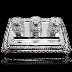 Antique Georgian Solid Silver Inkstand (1kg+) Regency Design London 1813
