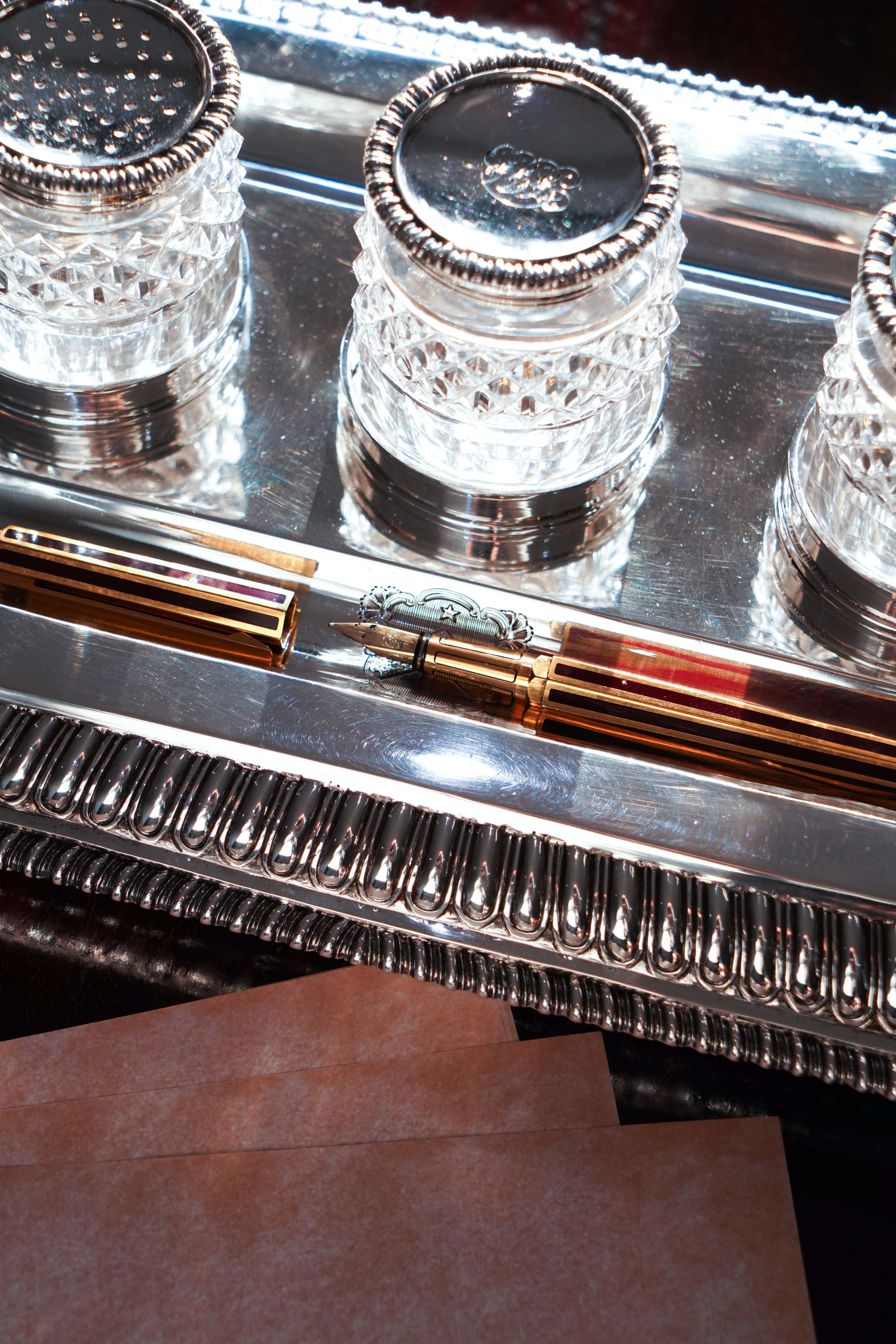 Antique Georgian Solid Silver Inkstand (1kg+) Regency Design London 1813 en venta 3