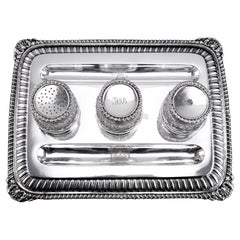 Antique Georgian Solid Silver Inkstand (1kg+) Regency Design London 1813