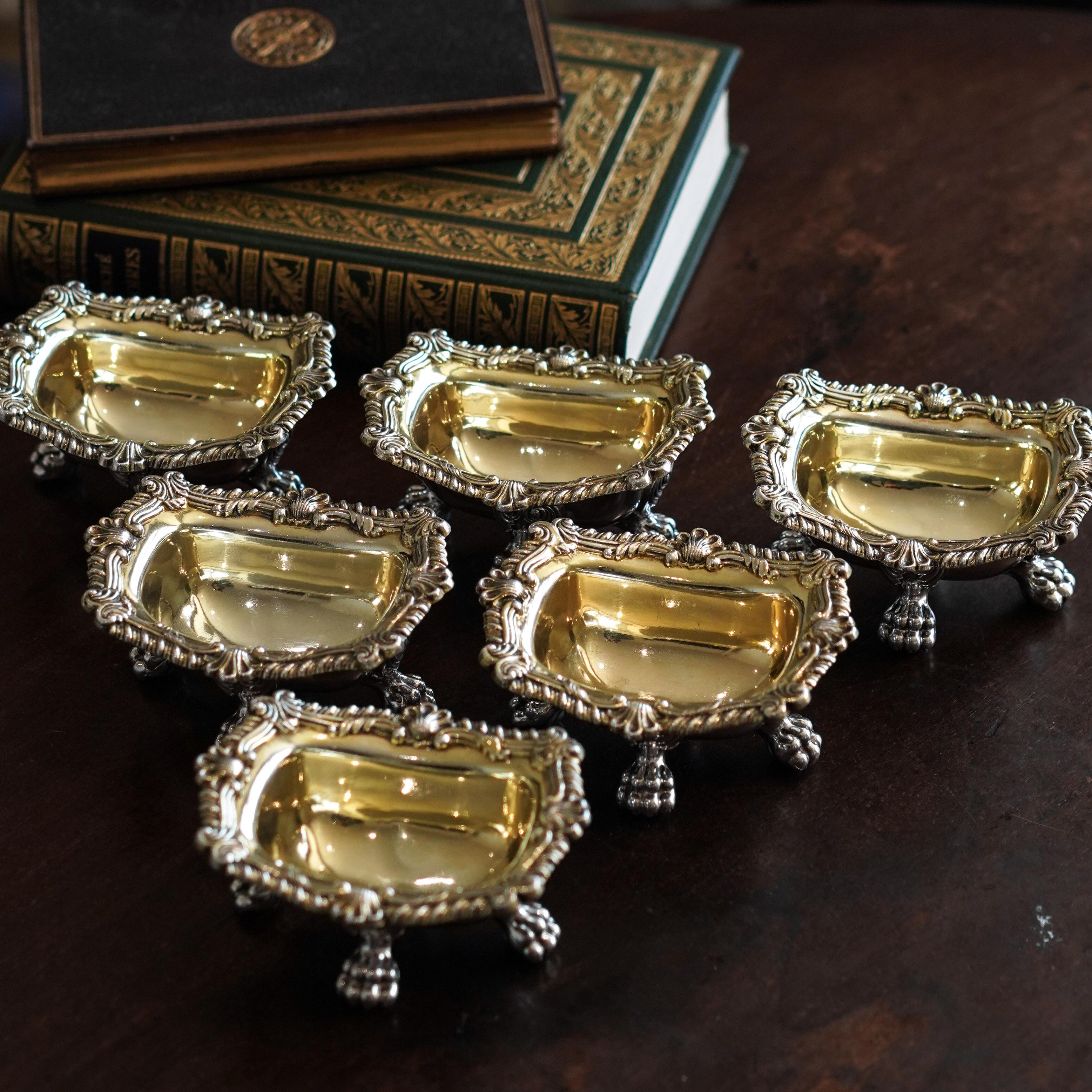 Antique Georgian Solid Silver Salt Cellars Set of 6 Regency Design - 1814/16 im Angebot 6