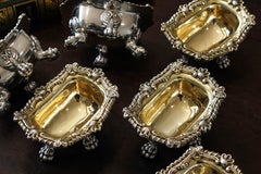 Antique Georgian Solid Silver Salt Cellars Set of 6 Regency Design - 1814/16