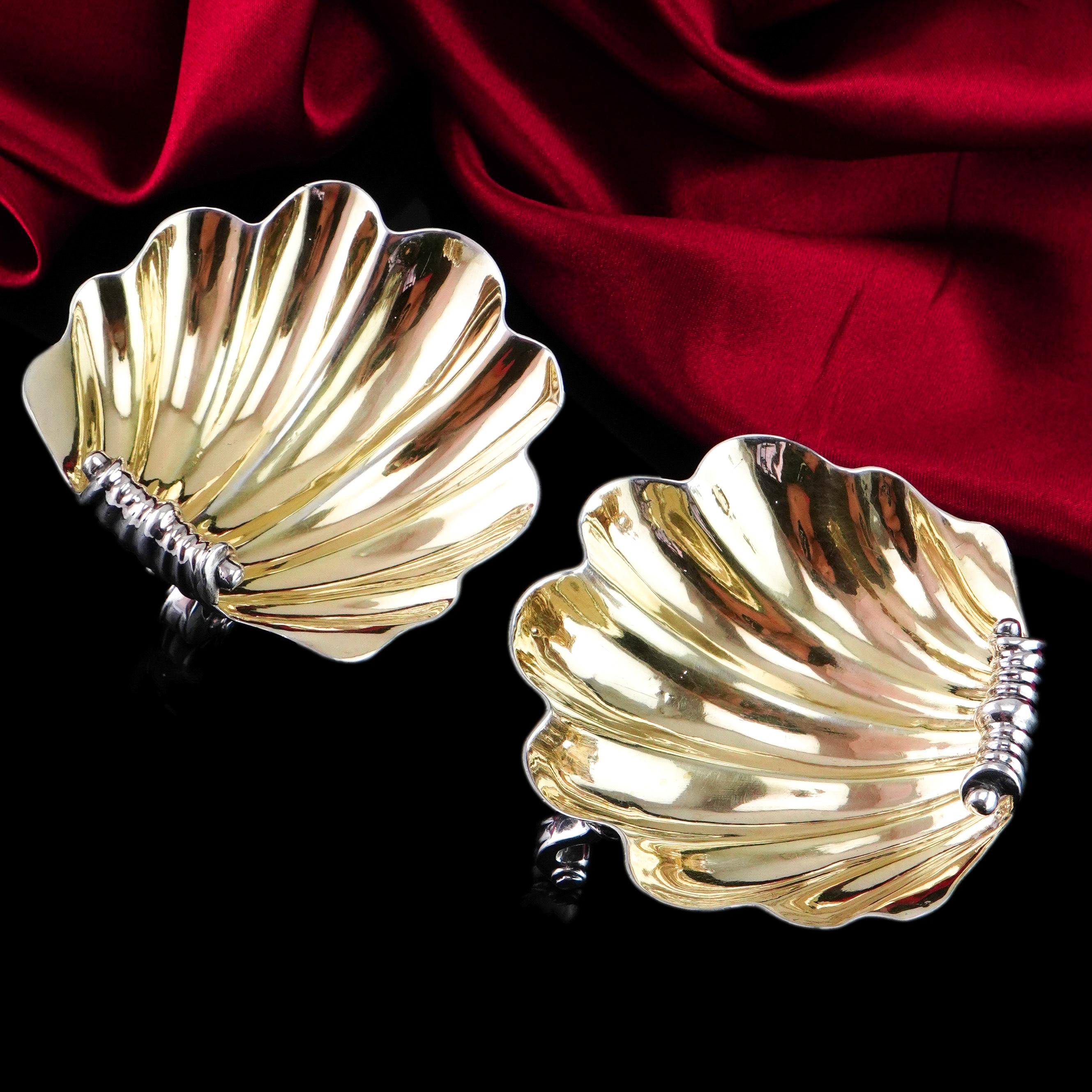 Antique Georgian Solid Silver Shell Salts/Butter Dishes Edward Farrell 1830 For Sale 5