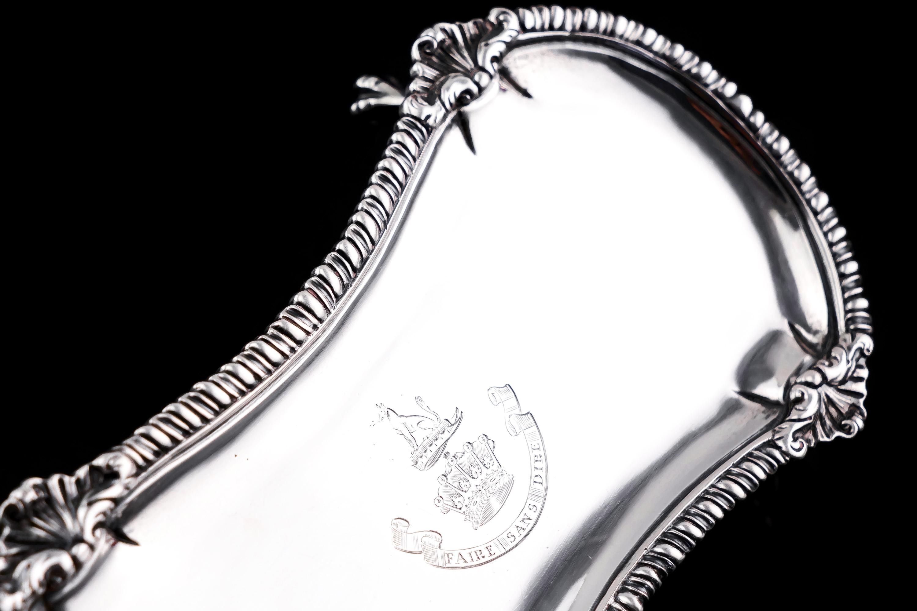 Sterling Silver Antique Georgian Solid Silver Snuffer / Pen Tray Salver, Earl of Ilchester, 1774