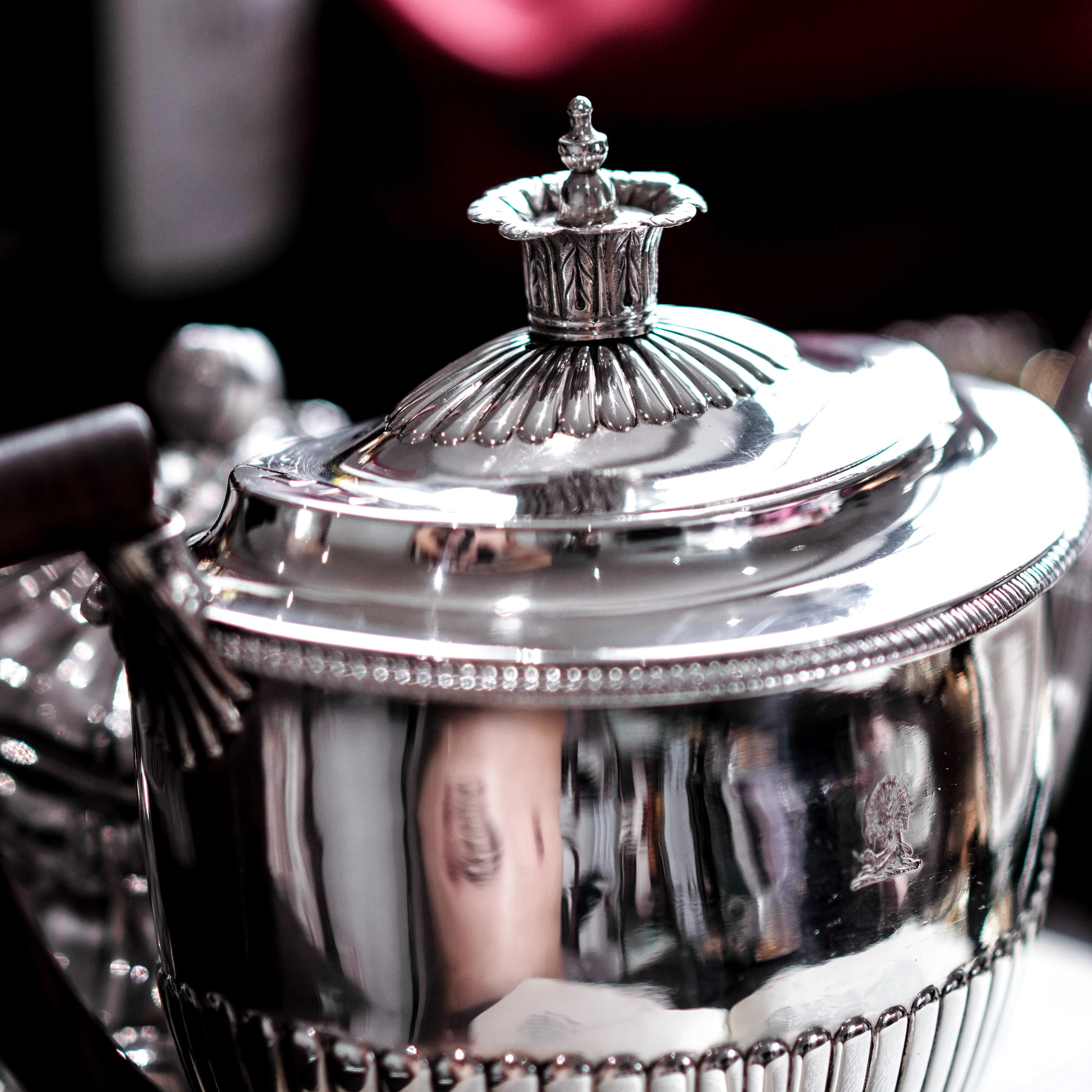 Antique Georgian Solid Silver Teapot with Coronet Finial Daniel Pontifex 1798 For Sale 14
