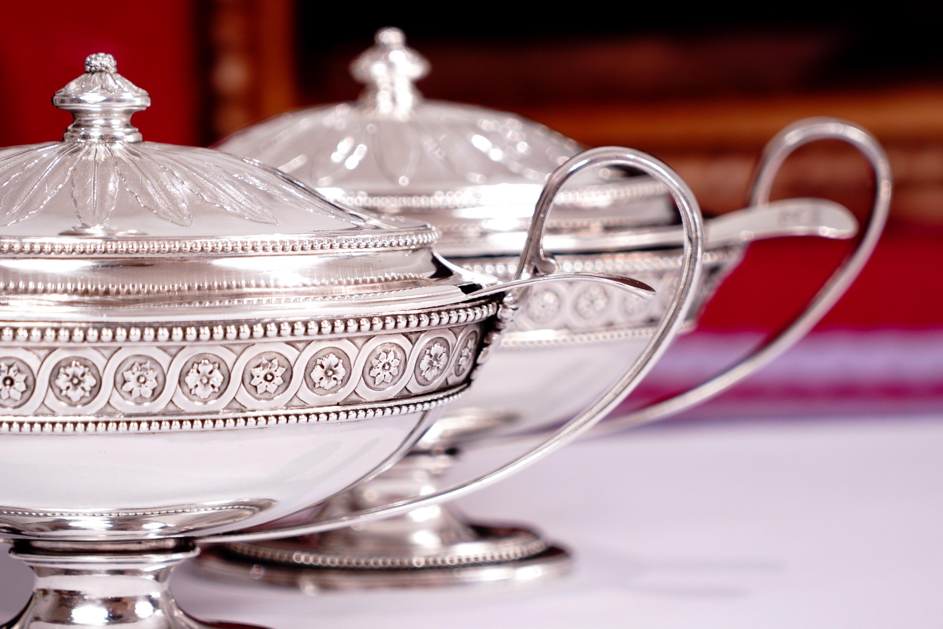 Antique Georgian Solid Sterling Silver Tureens Neoclassical Style - 1782 10