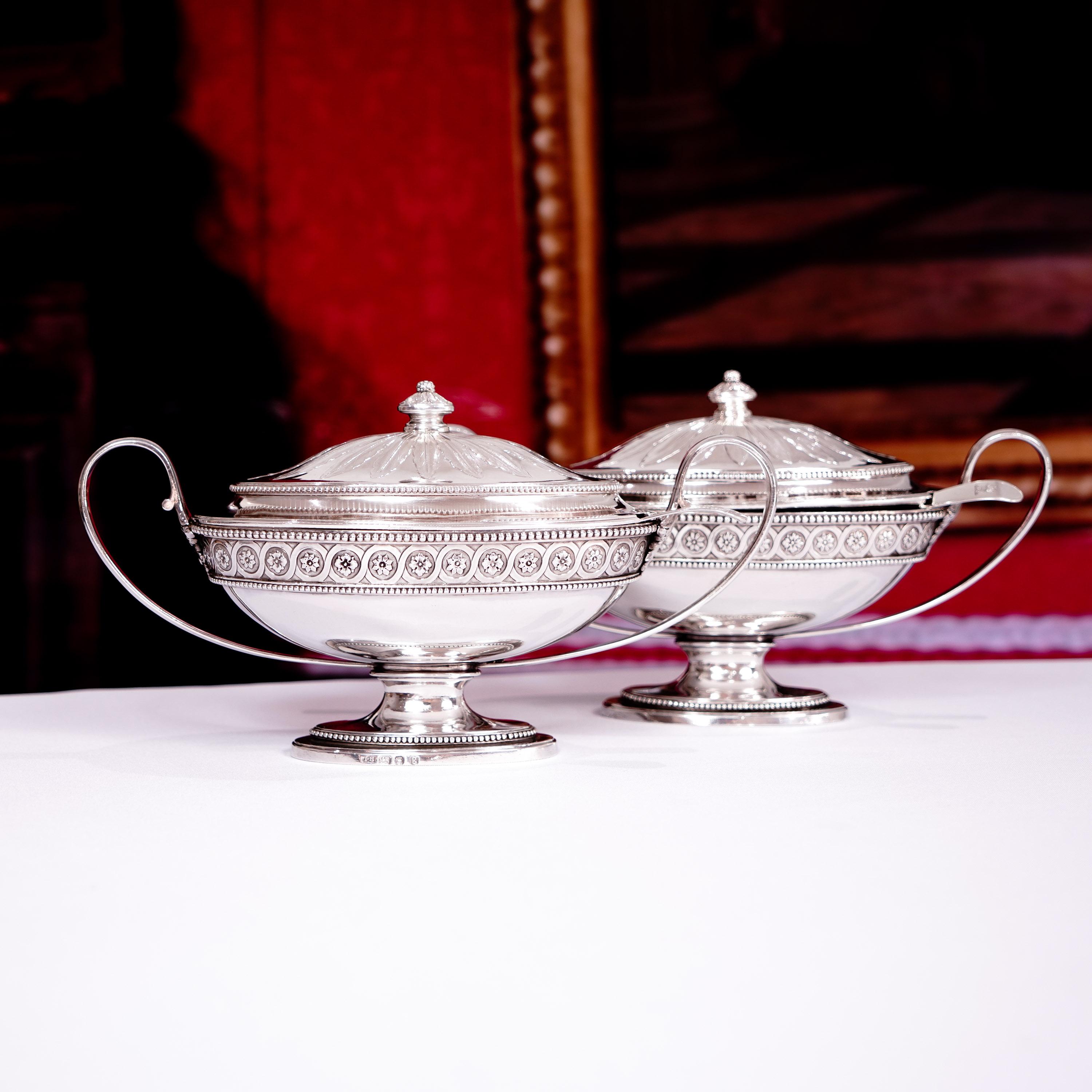 Antique Georgian Solid Sterling Silver Tureens Neoclassical Style - 1782 11