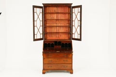 Antique Georgian Solid Walnut Bureau Bookcase, Scotland 1790, 1682