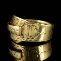 Antique Georgian Spoon Ring 18 Carat Gold Silver, circa 1800