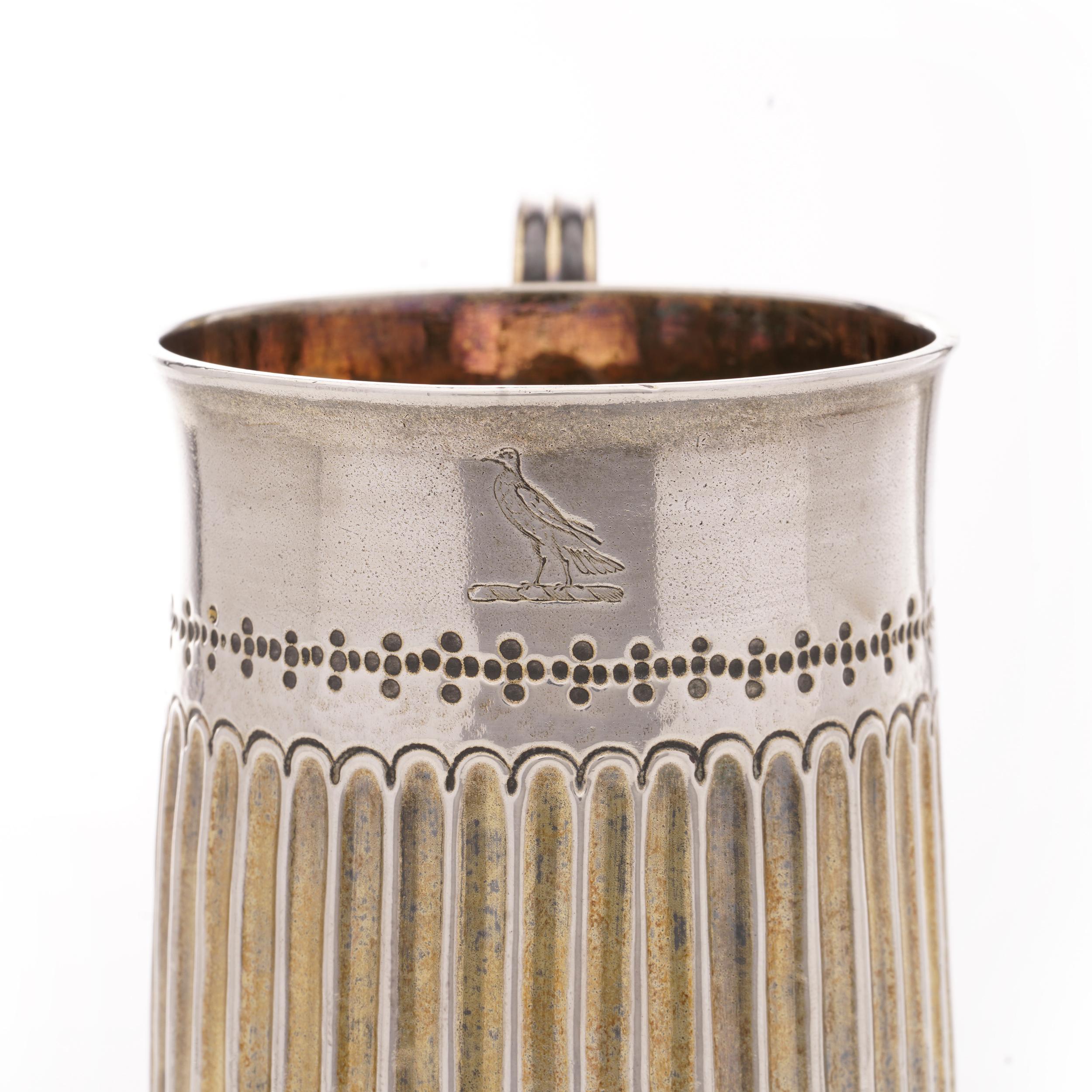 Antique Georgian sterling 925 silver tankard In Good Condition For Sale In Braintree, GB