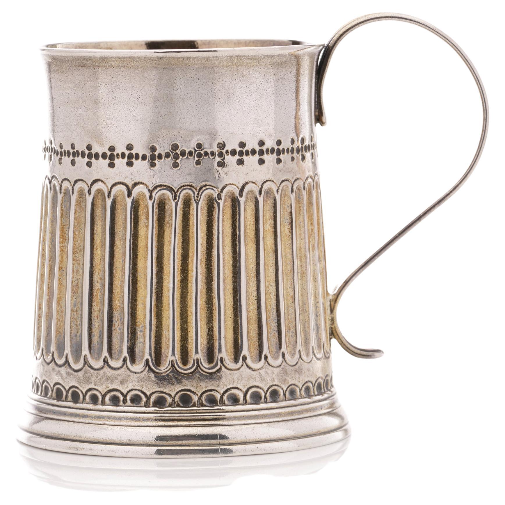 Antique Georgian sterling 925 silver tankard