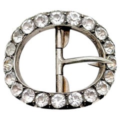 Antique Georgian Sterling Paste Buckle 1800s