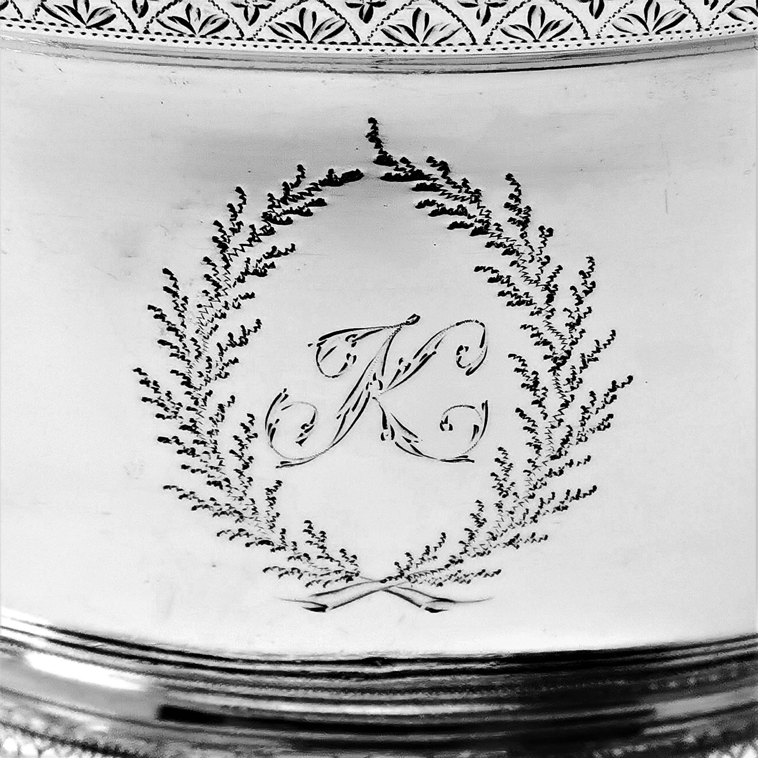 Antique Georgian Sterling Silver 4 Piece Tea Set 1800 Teapot on Tray 3