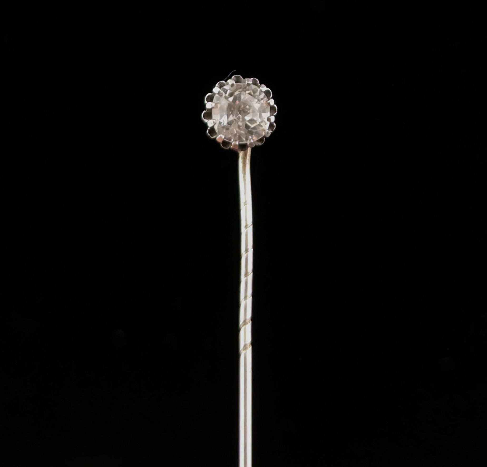Antique Georgian sterling silver and paste stick pin  In Good Condition In NEWARK, GB