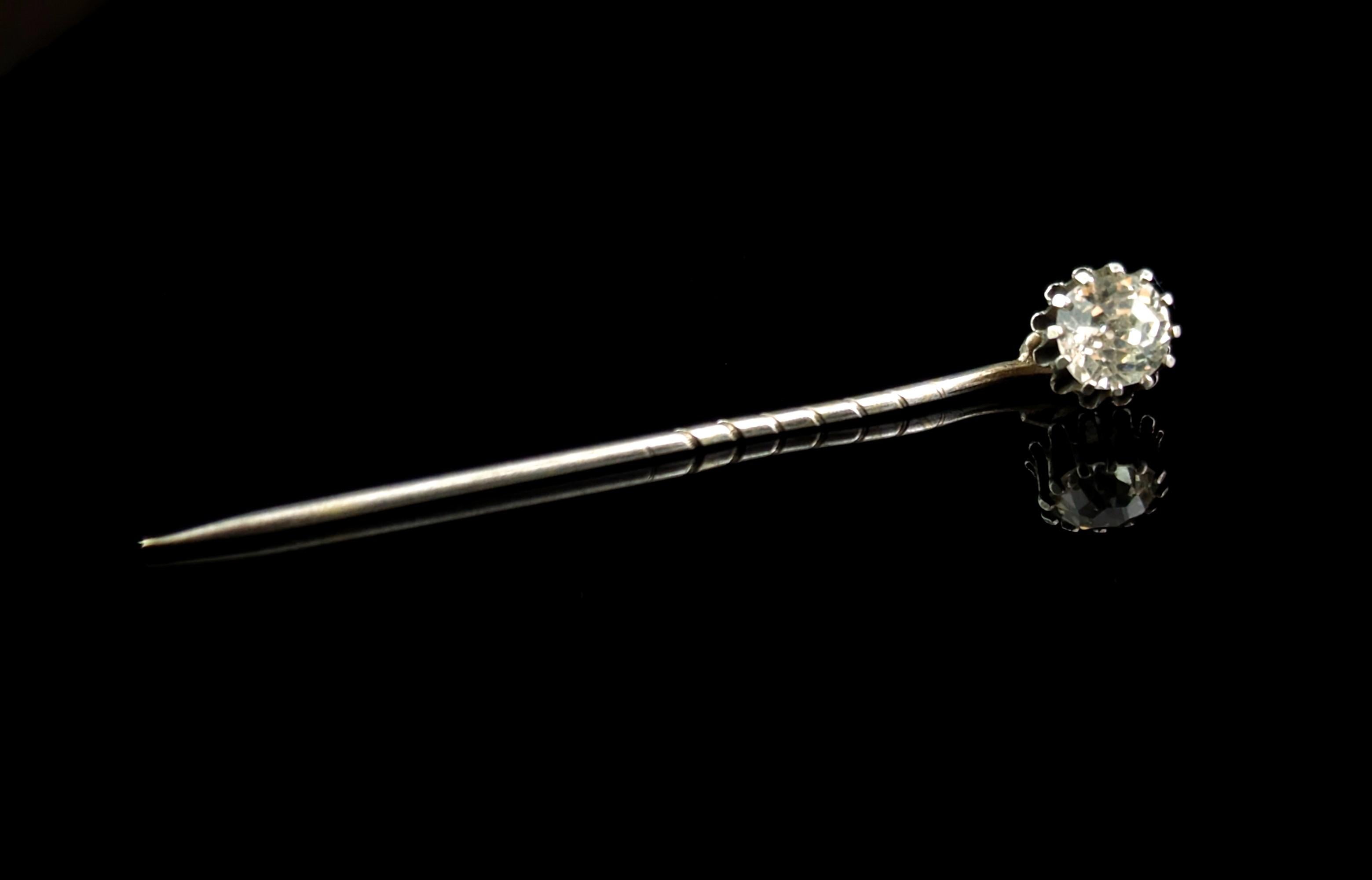 Women's or Men's Antique Georgian sterling silver and paste stick pin 