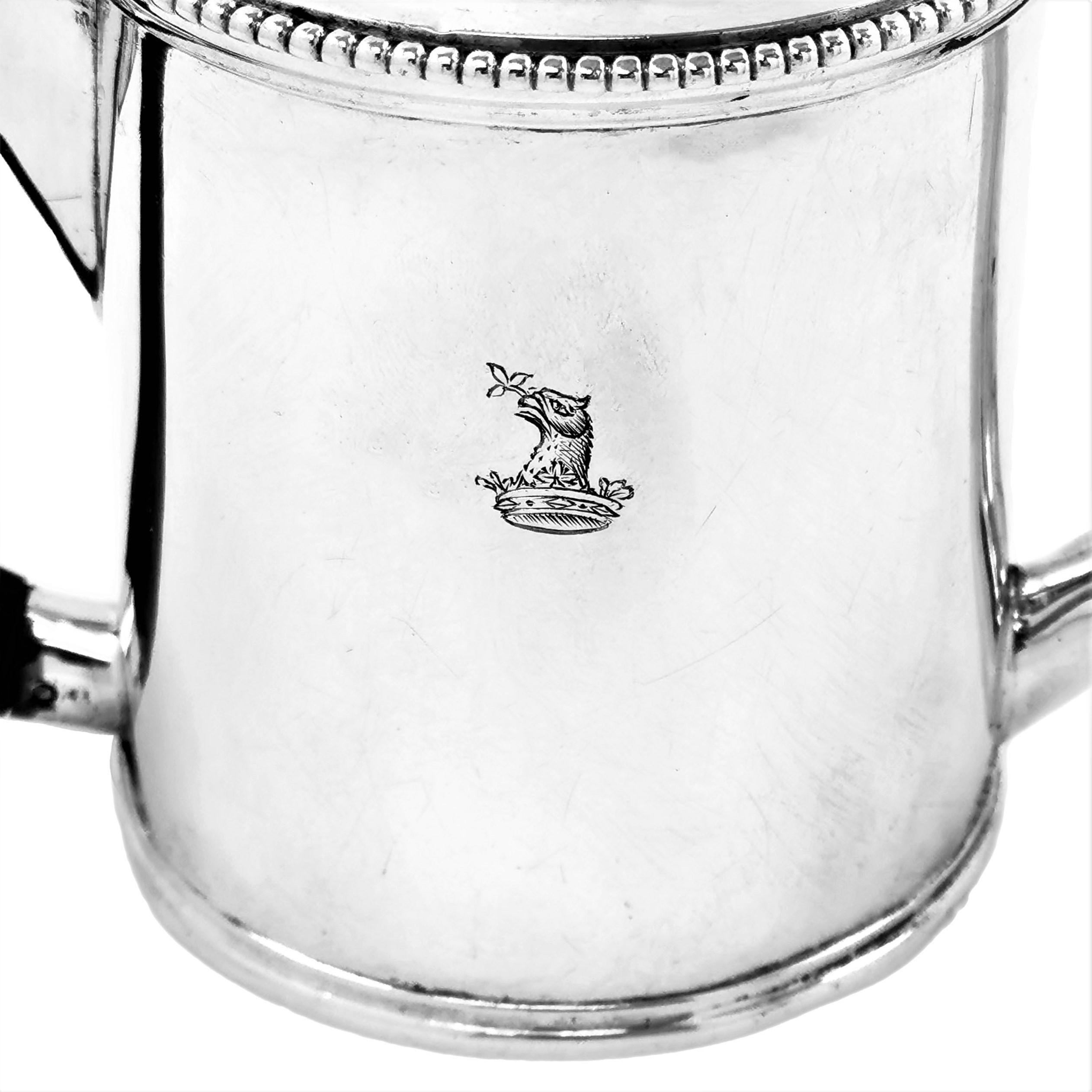 English Antique Georgian Sterling Silver Argyle Gravy Jug 1772, 18th Century